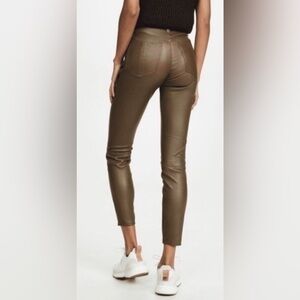 Rag & bone Olive Lamb Leather Skinny Ankle Pants Size 25
